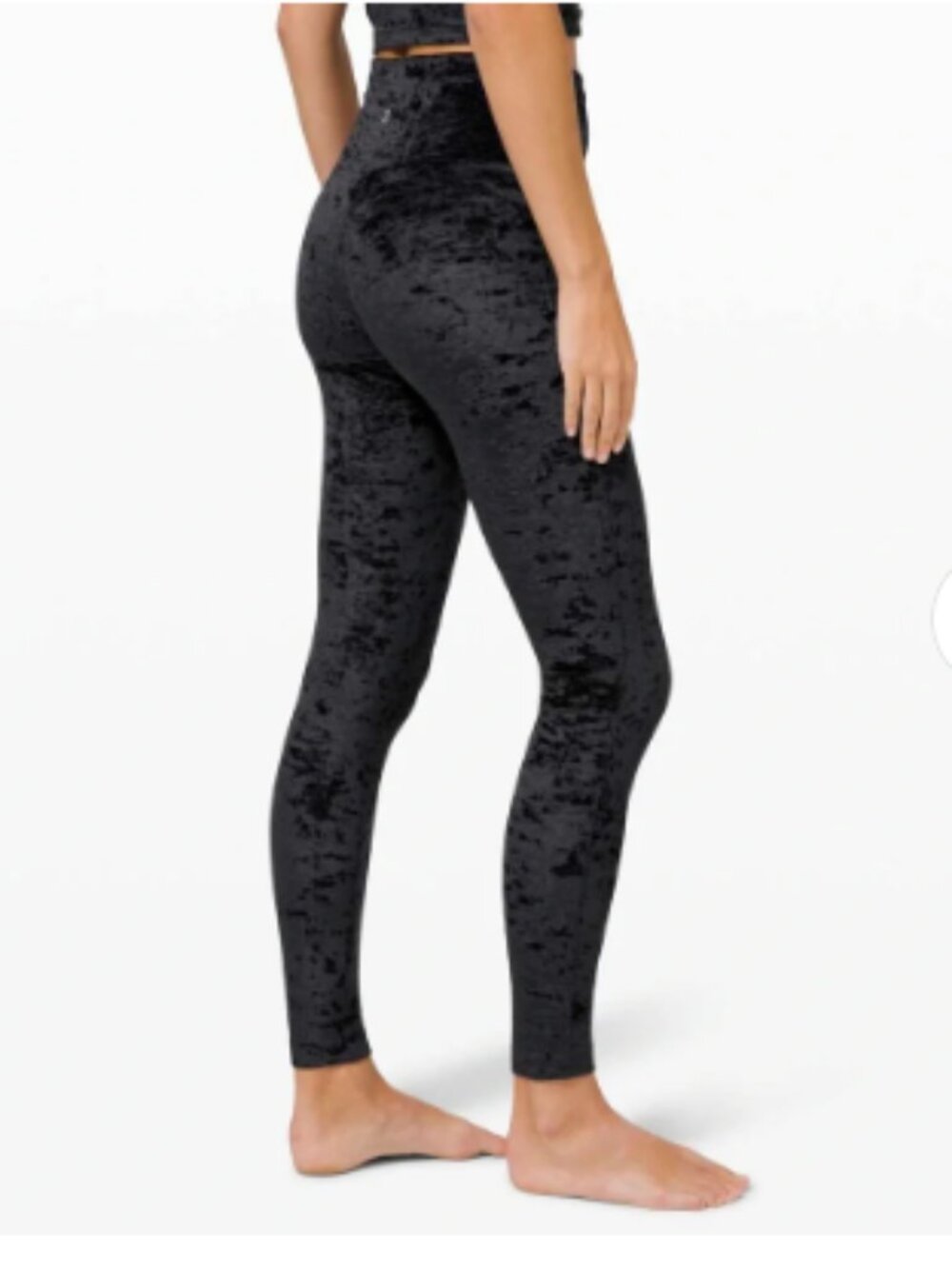 Lululemon Wunder Lounge Crushed Velvet Leggings Black 4 like New condition